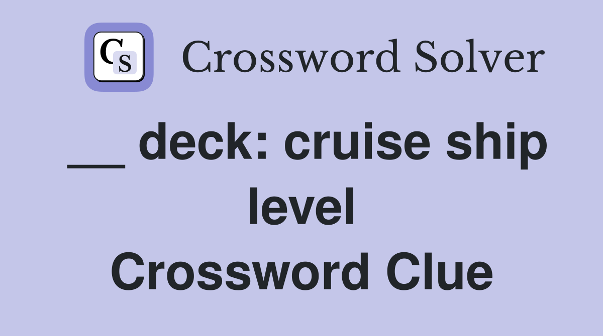 cruise ship deck crossword